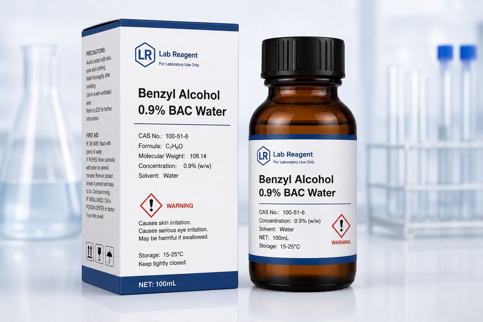 Benzyl Alcohol 0.9% BAC Water CAS 100-51-6